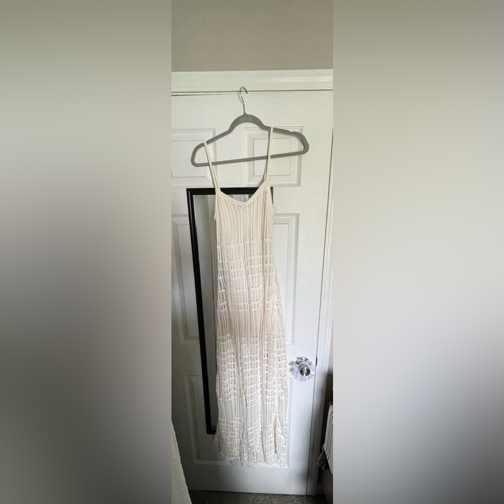 Abercrombie & Fitch Cream Backless Crochet Dress